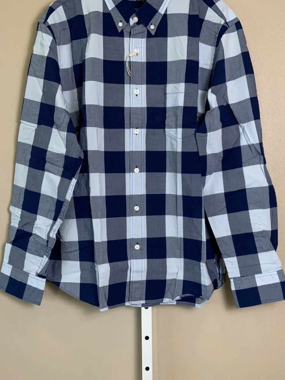 J. Crew Factory Gingham Buffalo Check Slim Washed Button Down Oxford Shirt